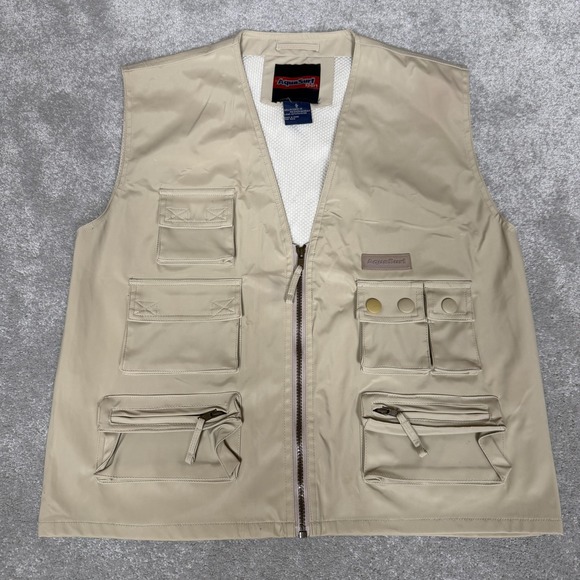 AquaSurf sport Other - AquaSurf Sport Vest Mens XL Beige Utility Outdoor Multi Pocket Fishing Travel